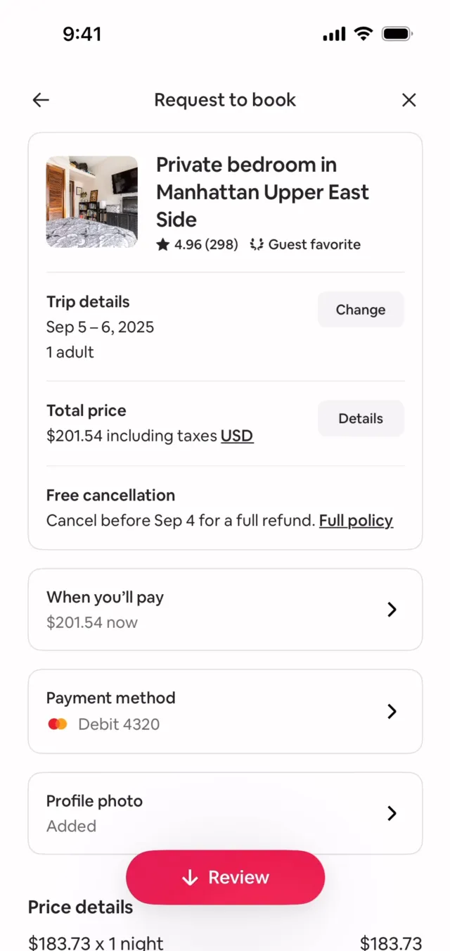 Airbnb — Travel скриншот интерфейса