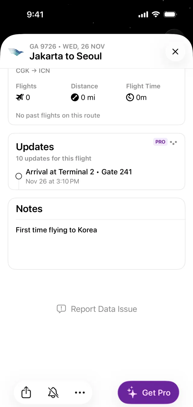 Flighty — Travel скриншот интерфейса