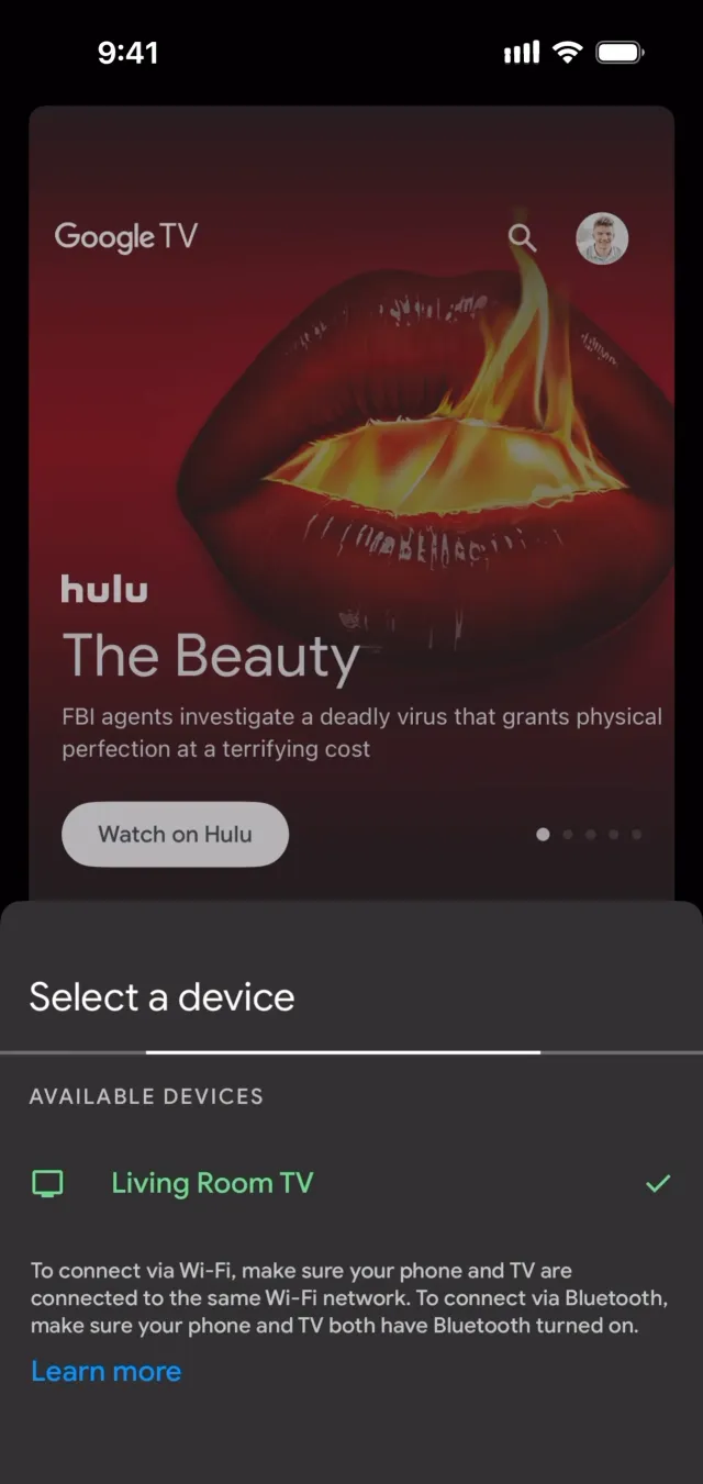 Google TV — Entertainment скриншот интерфейса