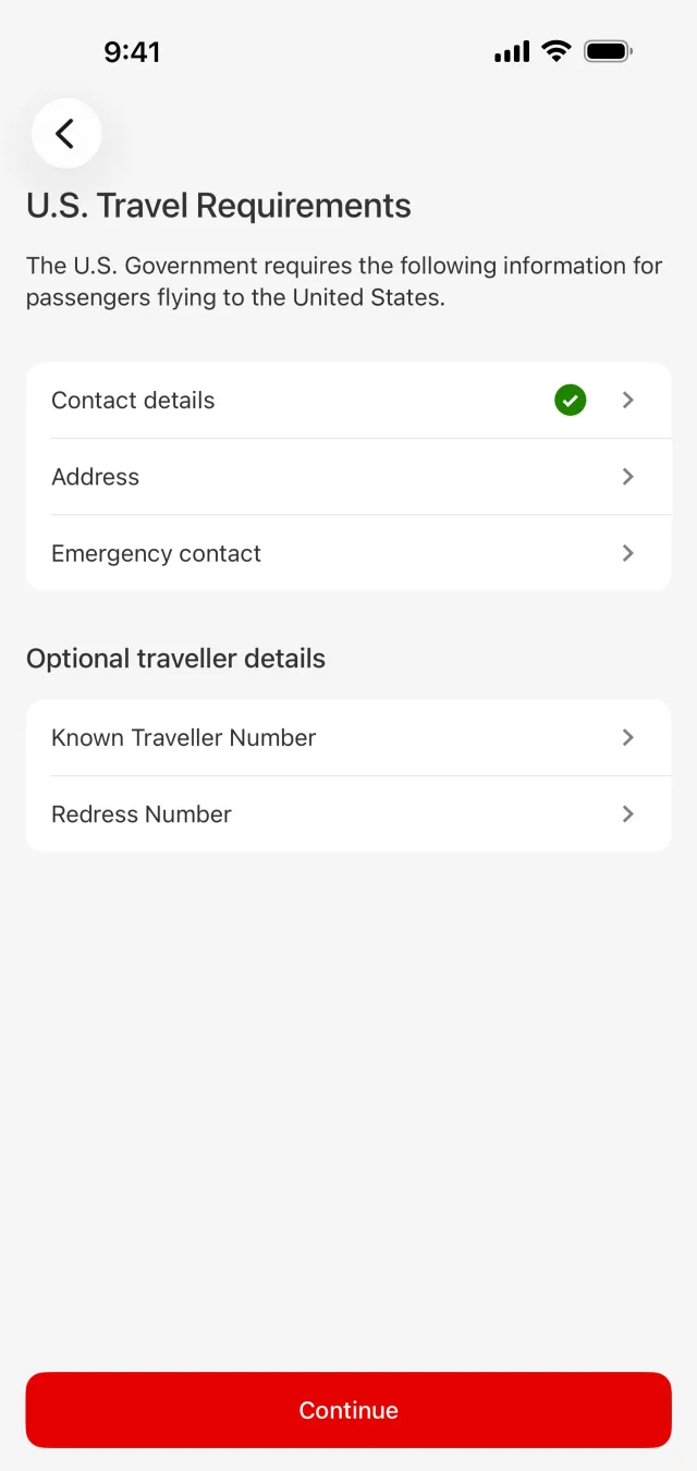 Qantas Airways — Travel скриншот интерфейса