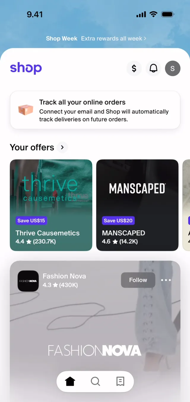 Shop — E-commerce скриншот интерфейса