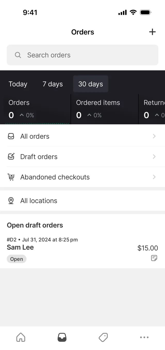 Shopify — E-commerce скриншот интерфейса