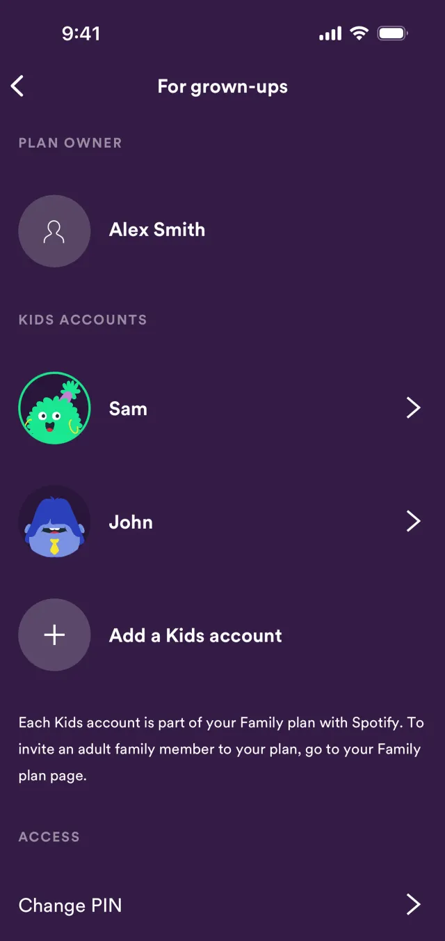 Spotify Kids — Entertainment скриншот интерфейса