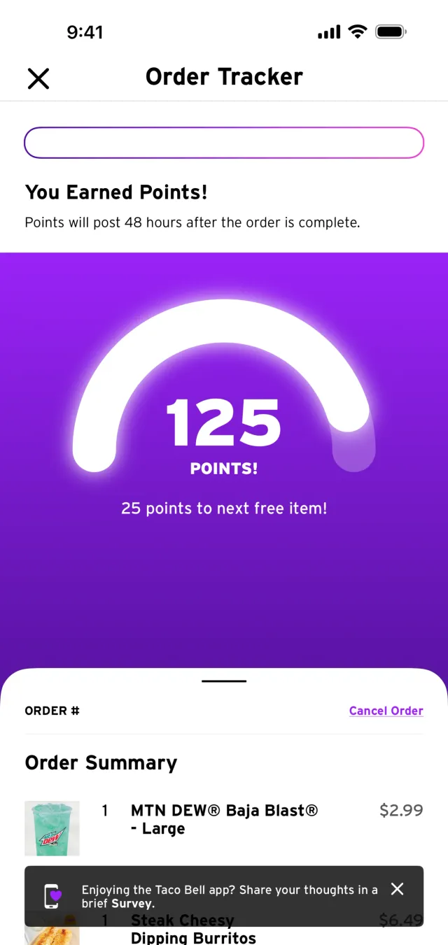 Taco Bell — Food & Drink скриншот интерфейса