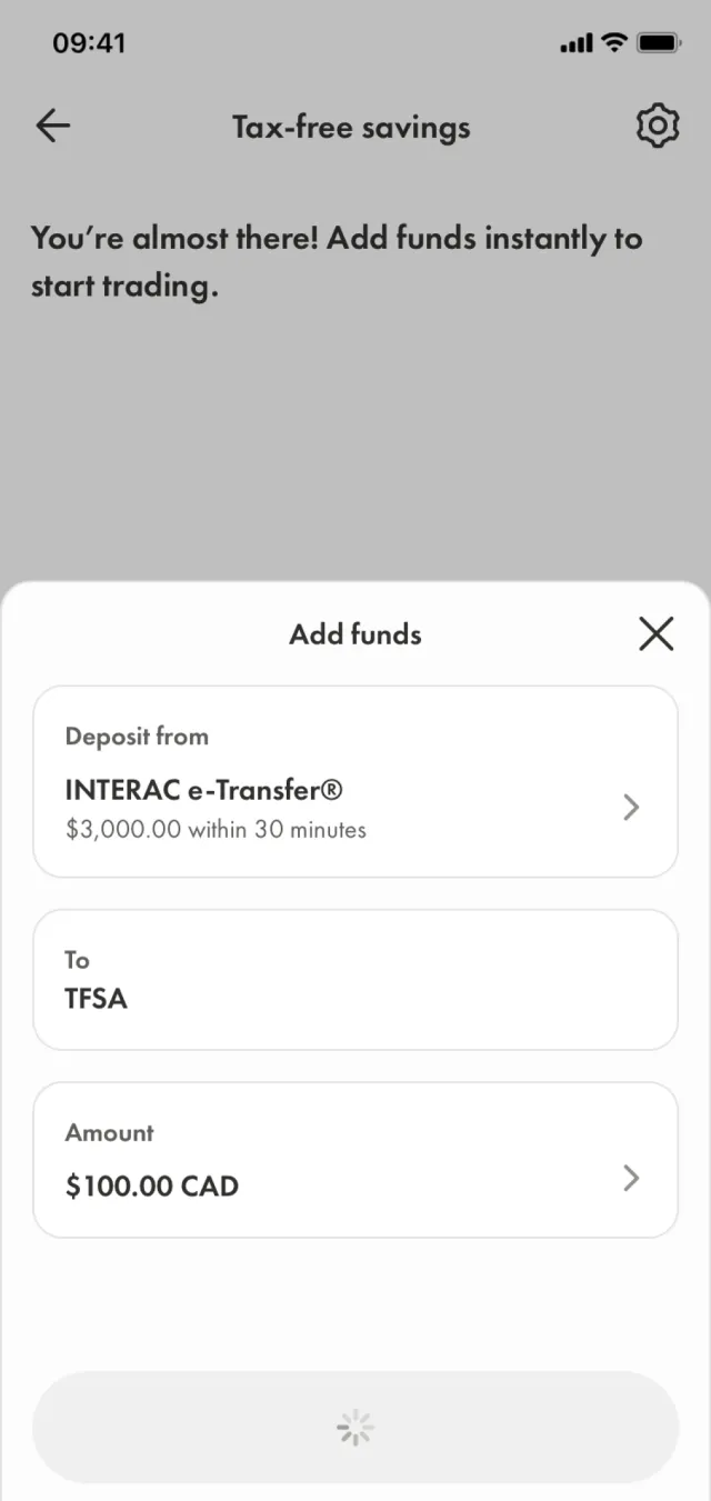 Wealthsimple — Fintech скриншот интерфейса