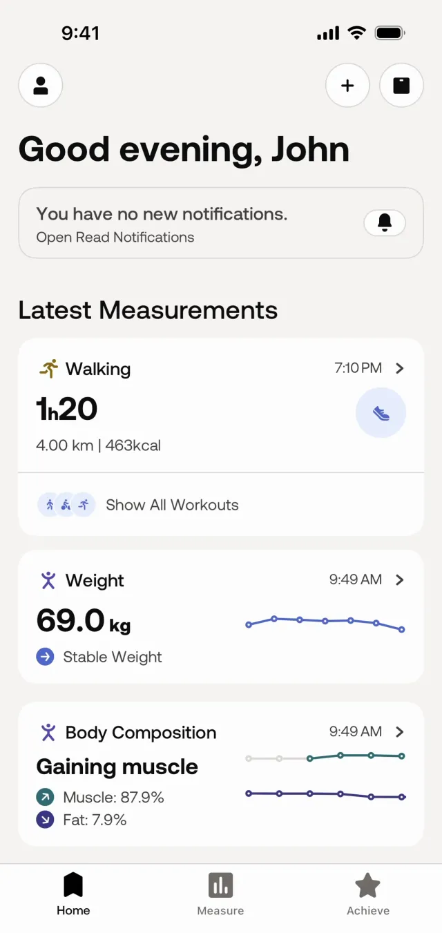 Withings Health Mate — Health скриншот интерфейса