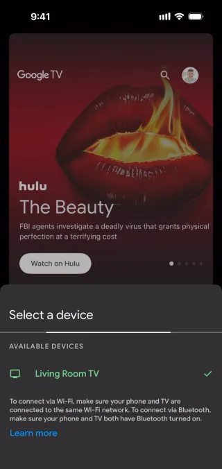 Google TV — Entertainment скриншот интерфейса