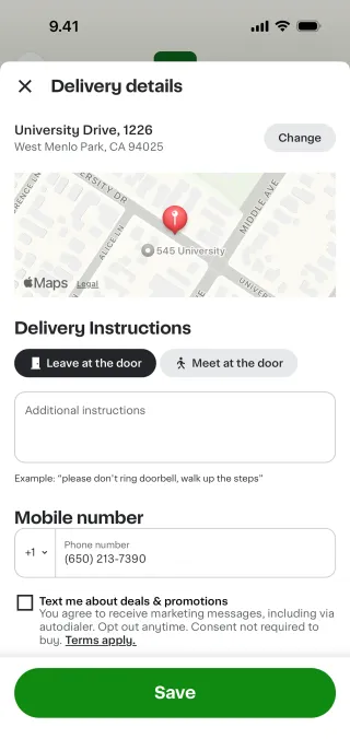 Instacart — E-commerce скриншот интерфейса