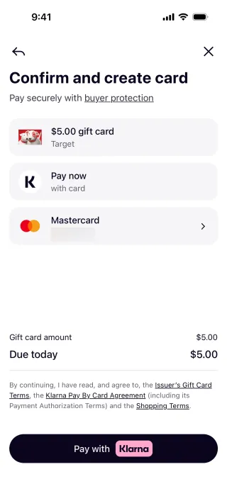 Klarna — Fintech скриншот интерфейса