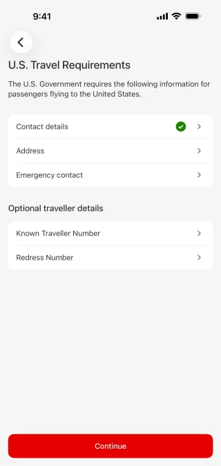 Qantas Airways — Travel скриншот интерфейса