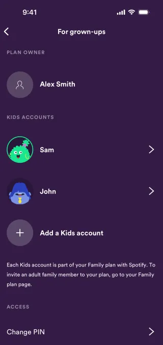 Spotify Kids — Entertainment скриншот интерфейса