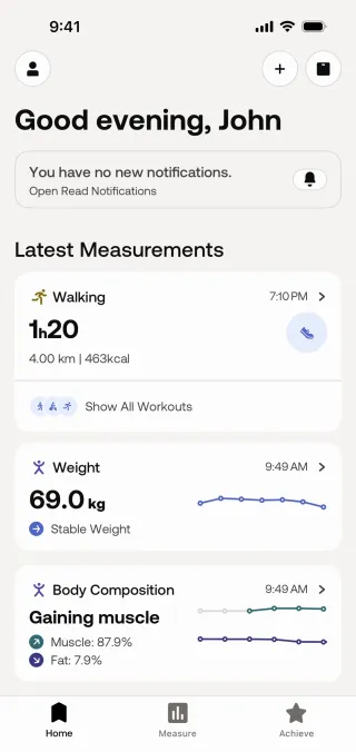 Withings Health Mate — Health скриншот интерфейса