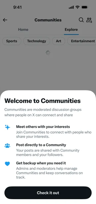 X — Social скриншот интерфейса
