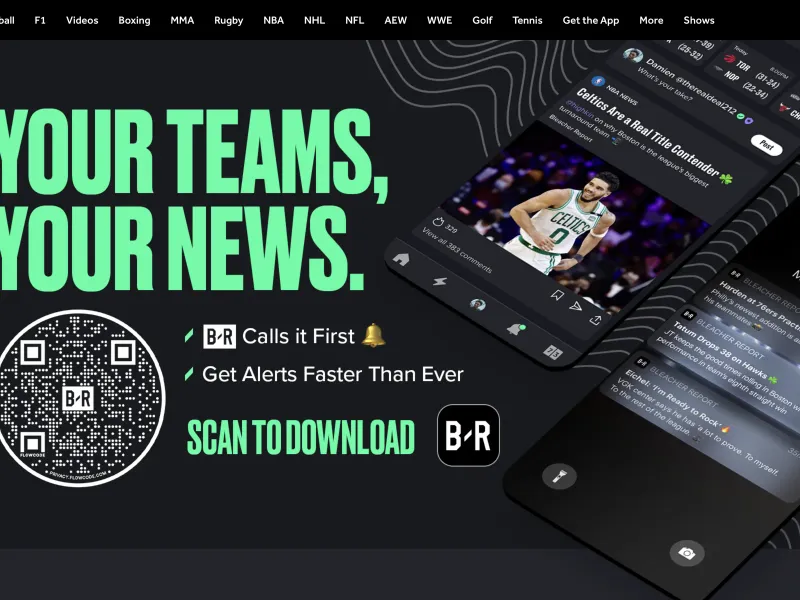 Bleacher Report — Entertainment скриншот интерфейса