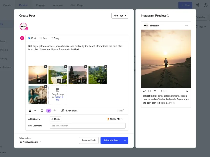 Buffer — Marketing скриншот интерфейса