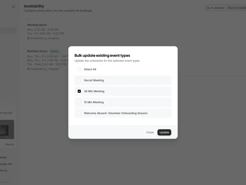 Cal.com — Productivity скриншот интерфейса