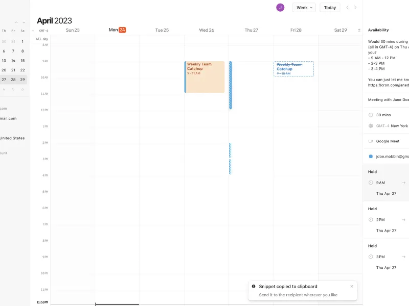 Cron Calendar — Productivity скриншот интерфейса