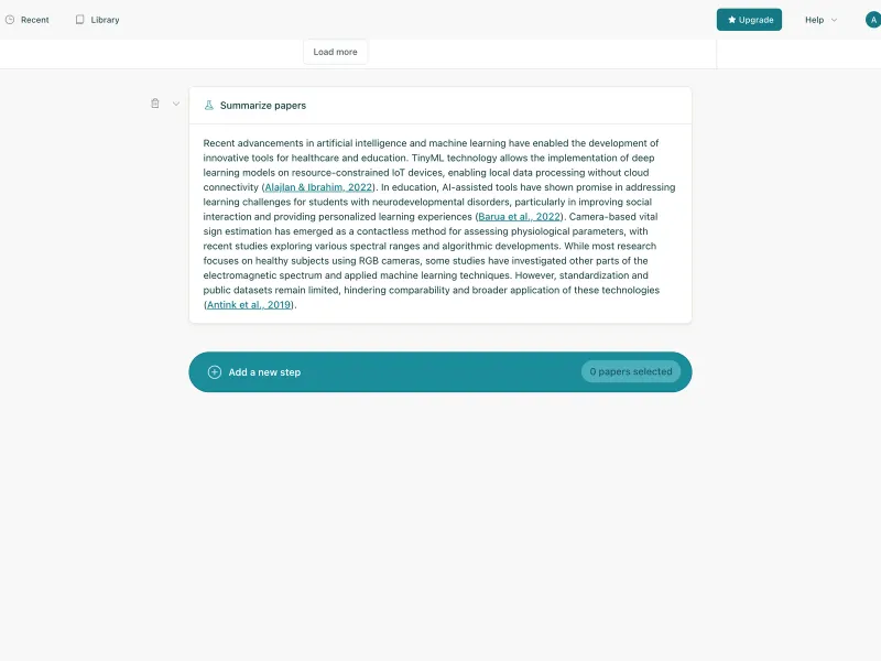 Elicit — AI & ML скриншот интерфейса