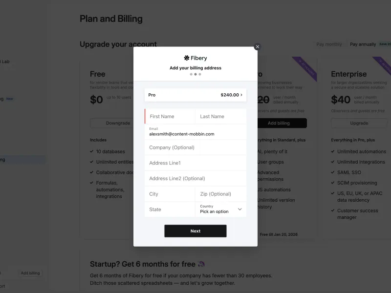 Fibery — Productivity скриншот интерфейса