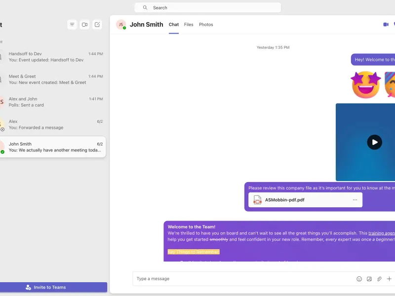 Microsoft Teams — Communication скриншот интерфейса
