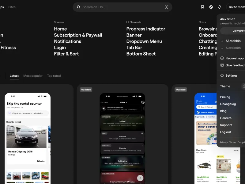 Mobbin — Design скриншот интерфейса