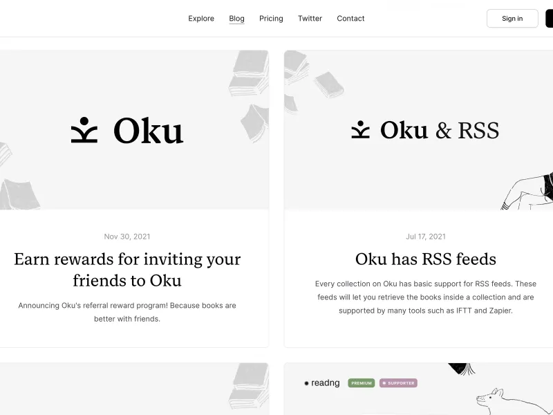 Oku — Social скриншот интерфейса