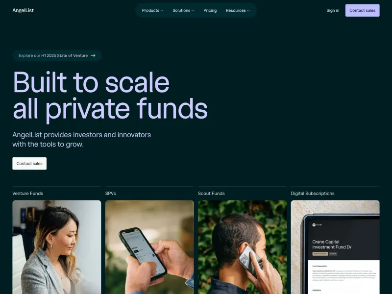 AngelList — Fintech скриншот интерфейса
