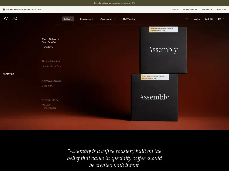 Assembly Coffee — Food & Drink скриншот интерфейса