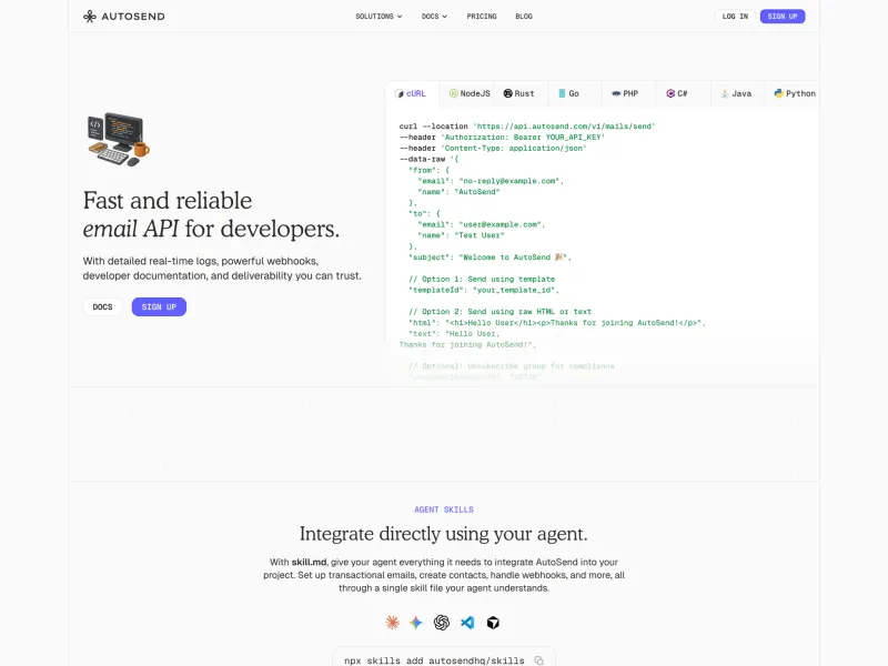 Autosend — Marketing скриншот интерфейса