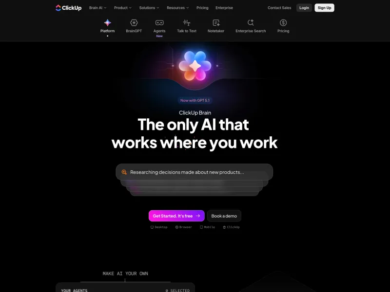 ClickUp — Productivity скриншот интерфейса