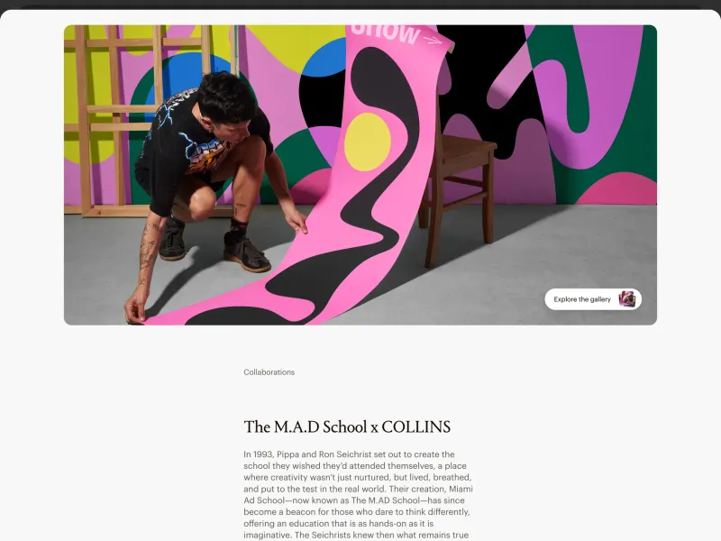 COLLINS — Design скриншот интерфейса