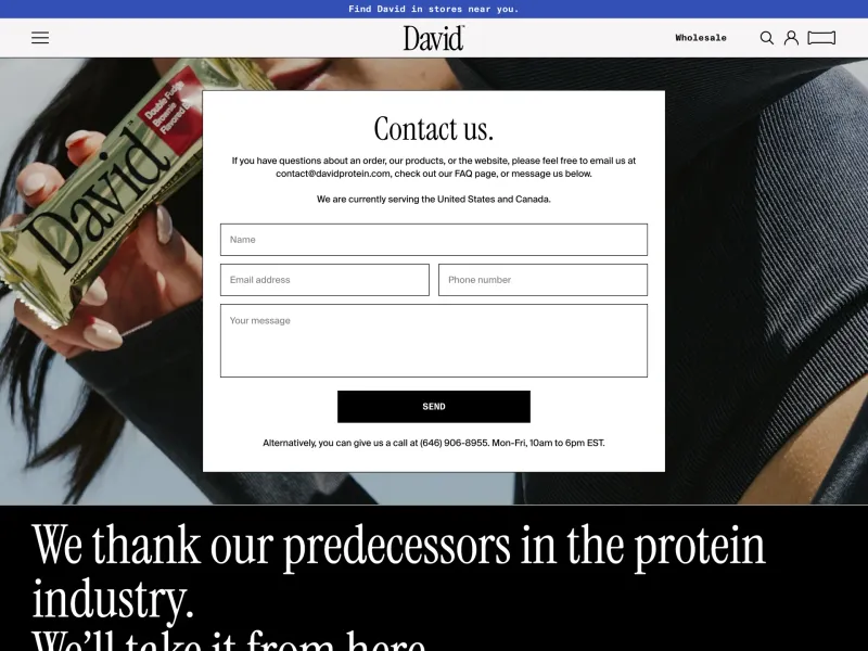 David — Food & Drink скриншот интерфейса
