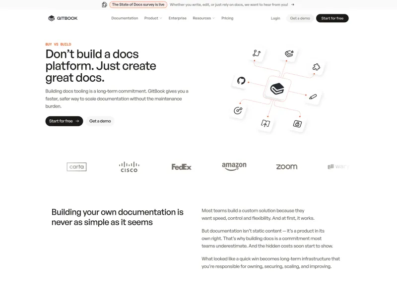 GitBook — Developer Tools скриншот интерфейса