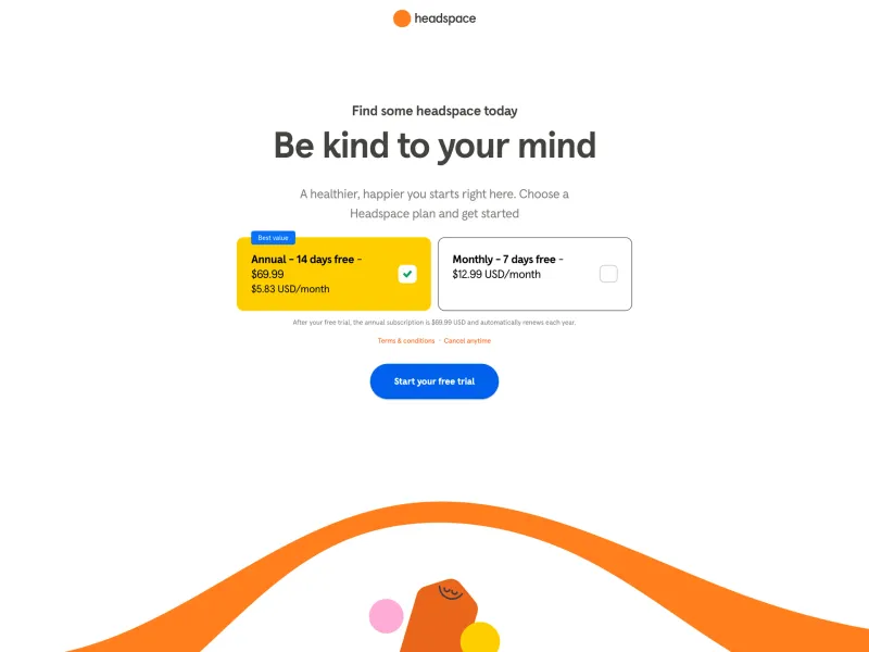 Headspace — Health скриншот интерфейса
