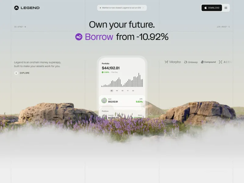 Legend — Fintech скриншот интерфейса