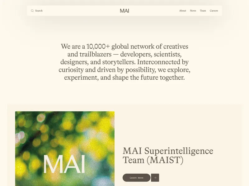 Microsoft AI — AI & ML скриншот интерфейса