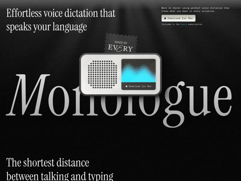 Monologue — Productivity скриншот интерфейса