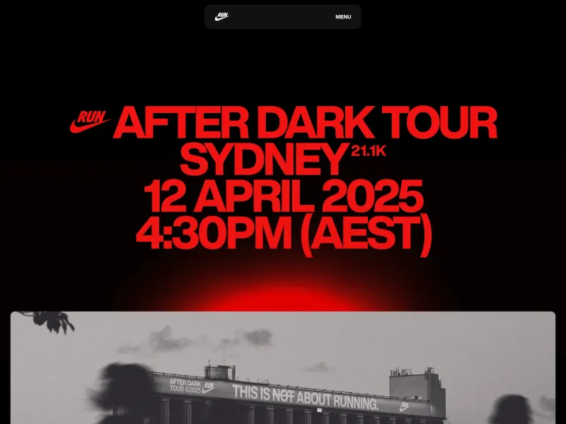 Nike After Dark Tour — Entertainment скриншот интерфейса