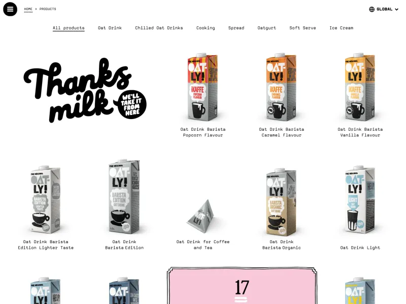Oatly — Food & Drink скриншот интерфейса