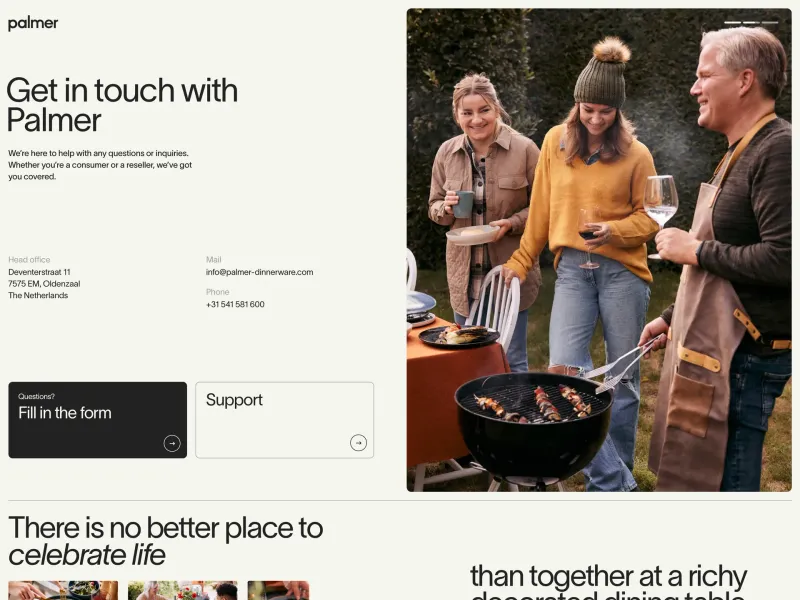 Palmer Dinnerware — E-commerce скриншот интерфейса