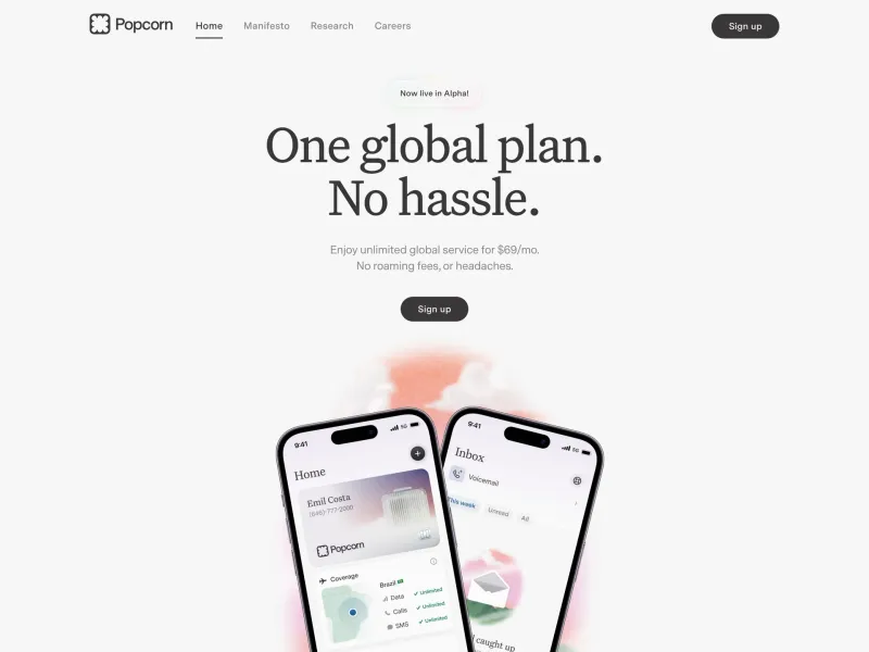 Popcorn — Communication скриншот интерфейса