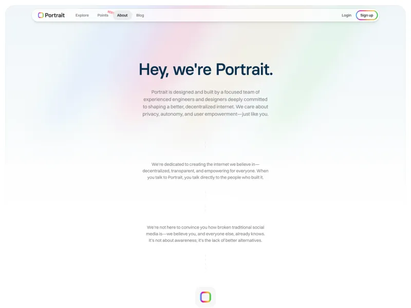 Portrait — Social скриншот интерфейса