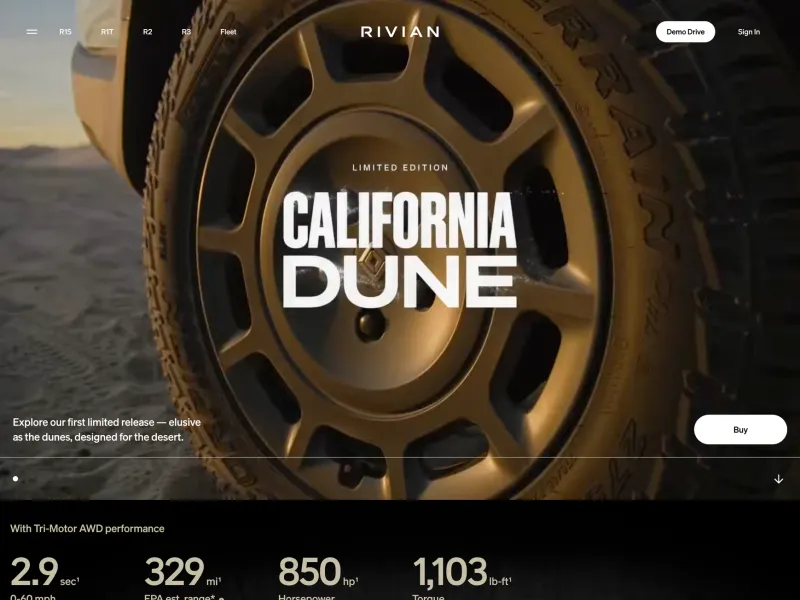 Rivian — Travel скриншот интерфейса