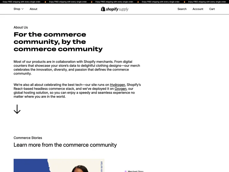 Shopify Supply — E-commerce скриншот интерфейса