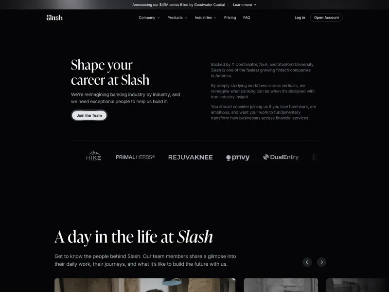 Slash — Fintech скриншот интерфейса