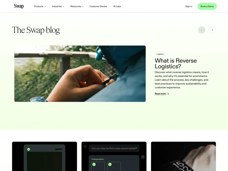 Swap — E-commerce скриншот интерфейса