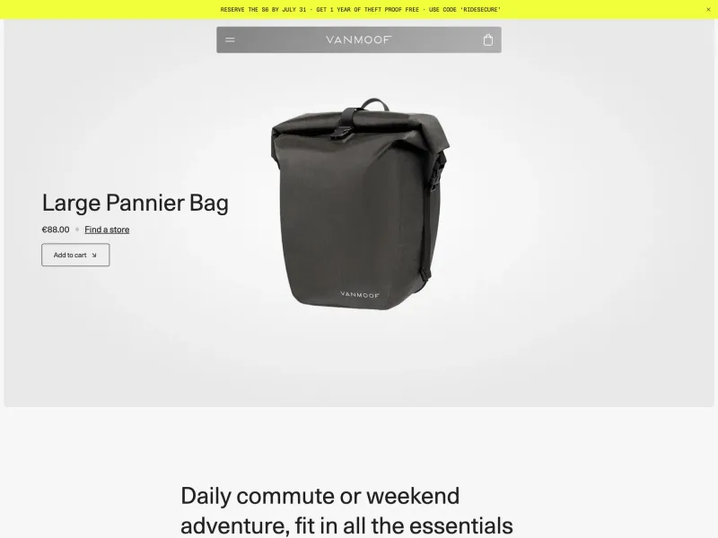 VanMoof — E-commerce скриншот интерфейса