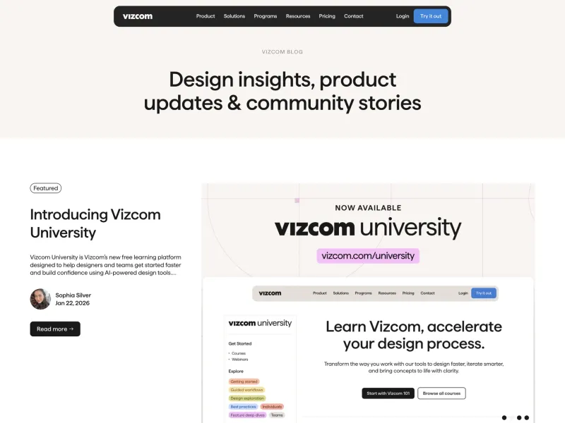 Vizcom — AI & ML скриншот интерфейса