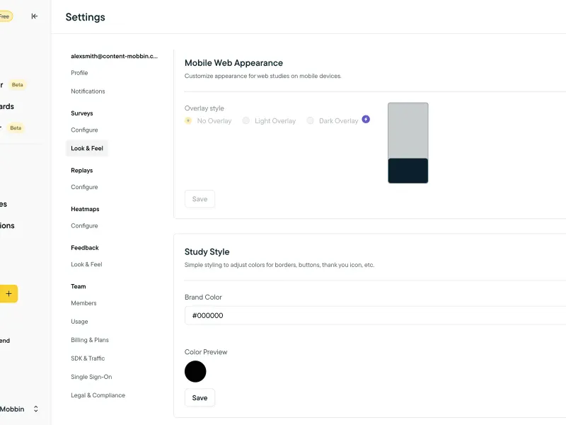 Sprig — Analytics скриншот интерфейса