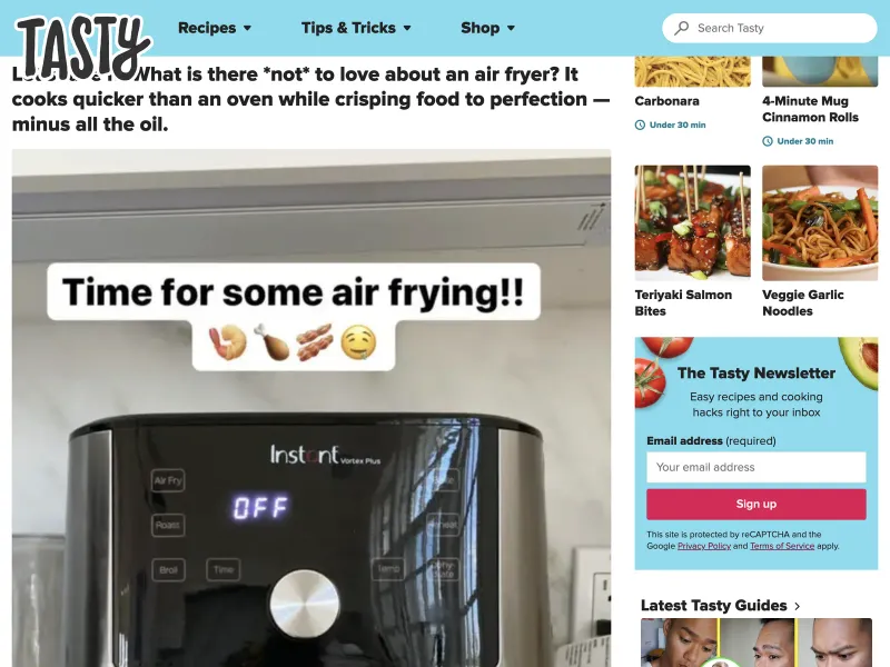 Tasty — Food & Drink скриншот интерфейса